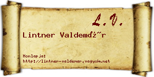 Lintner Valdemár névjegykártya
